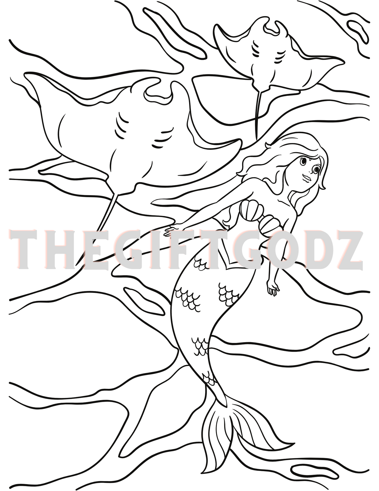 Mermaid coloring  pdf download printable activities