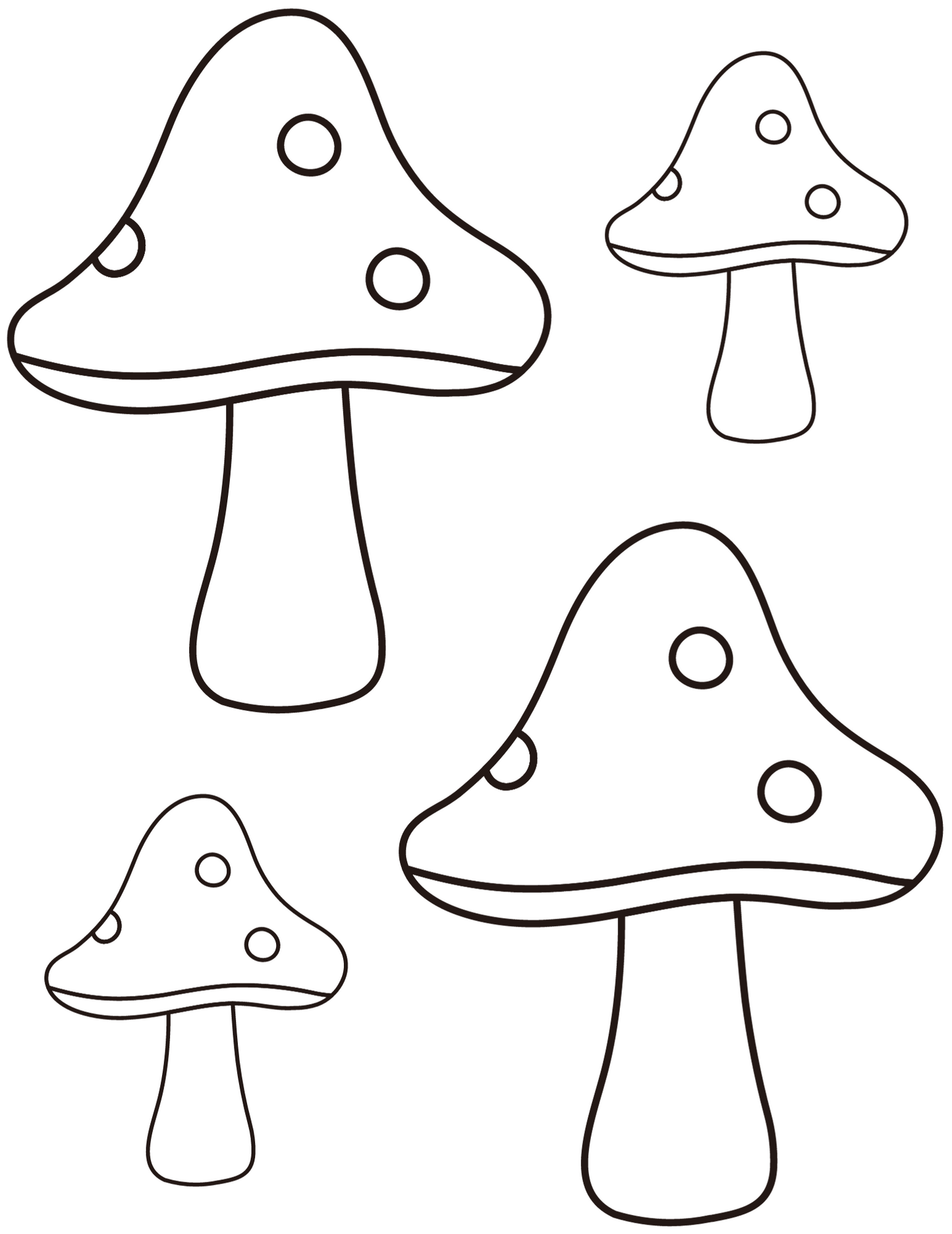 Mushroom coloring pages digital prints