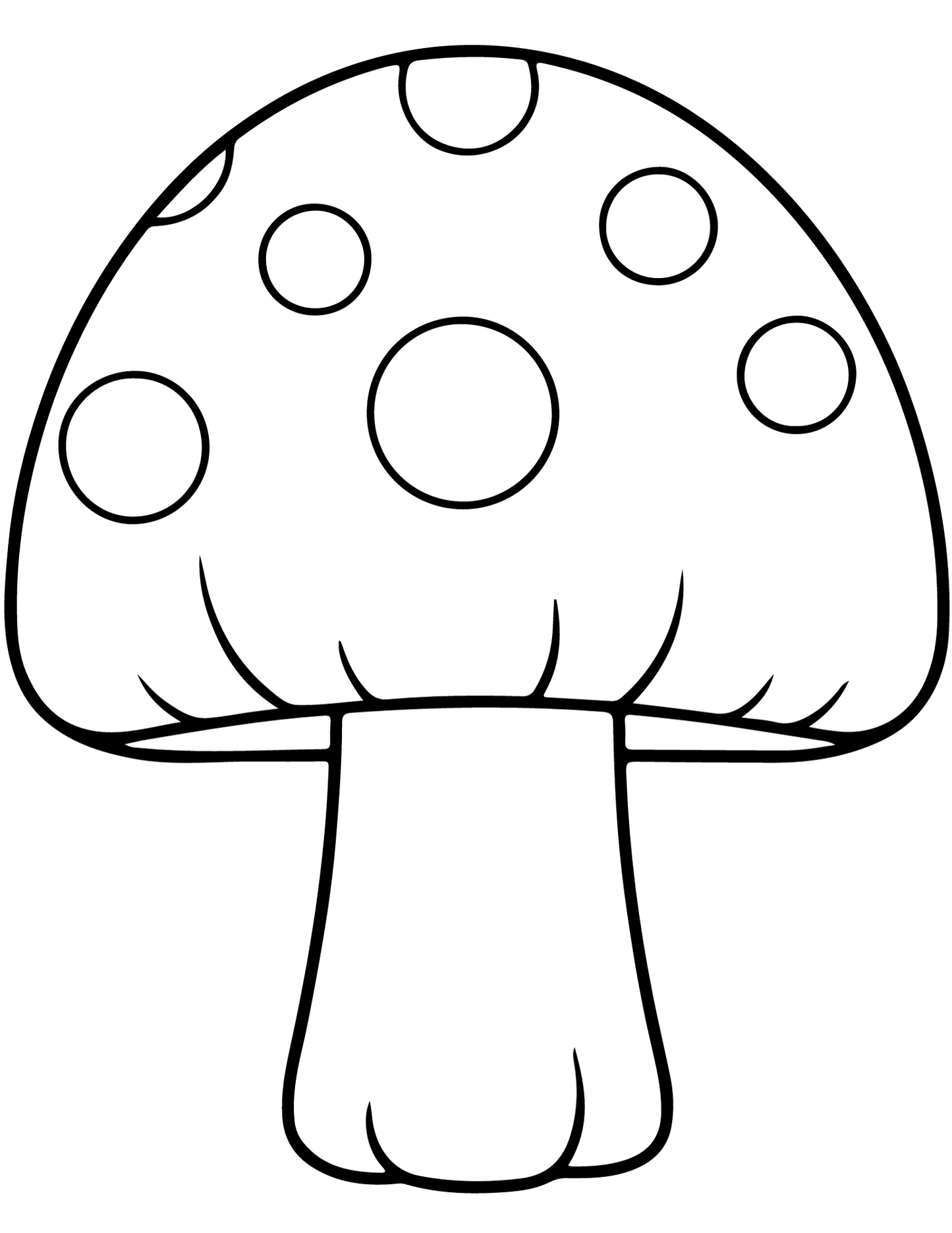 Mushroom coloring pages digital prints