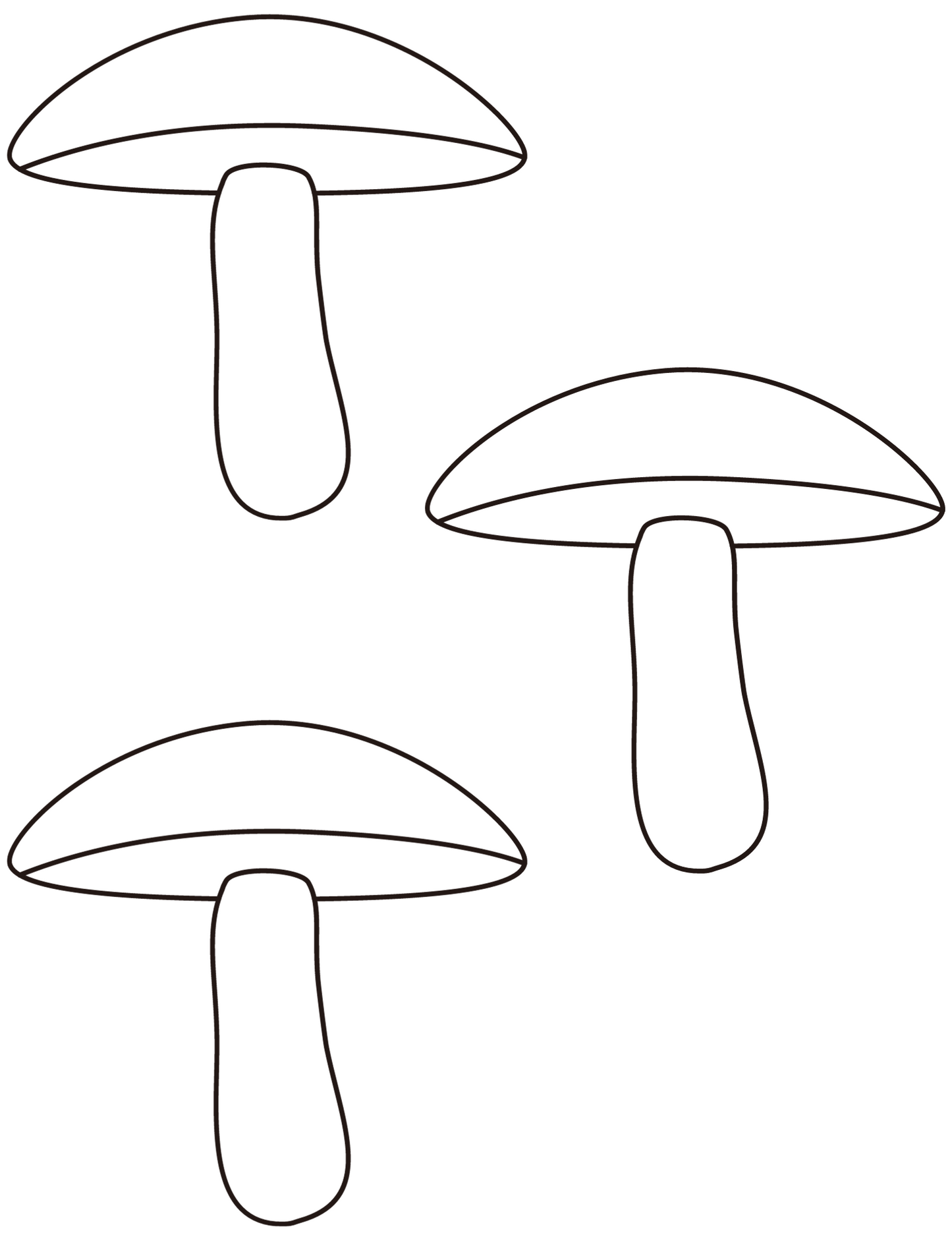 Mushroom coloring pages digital prints