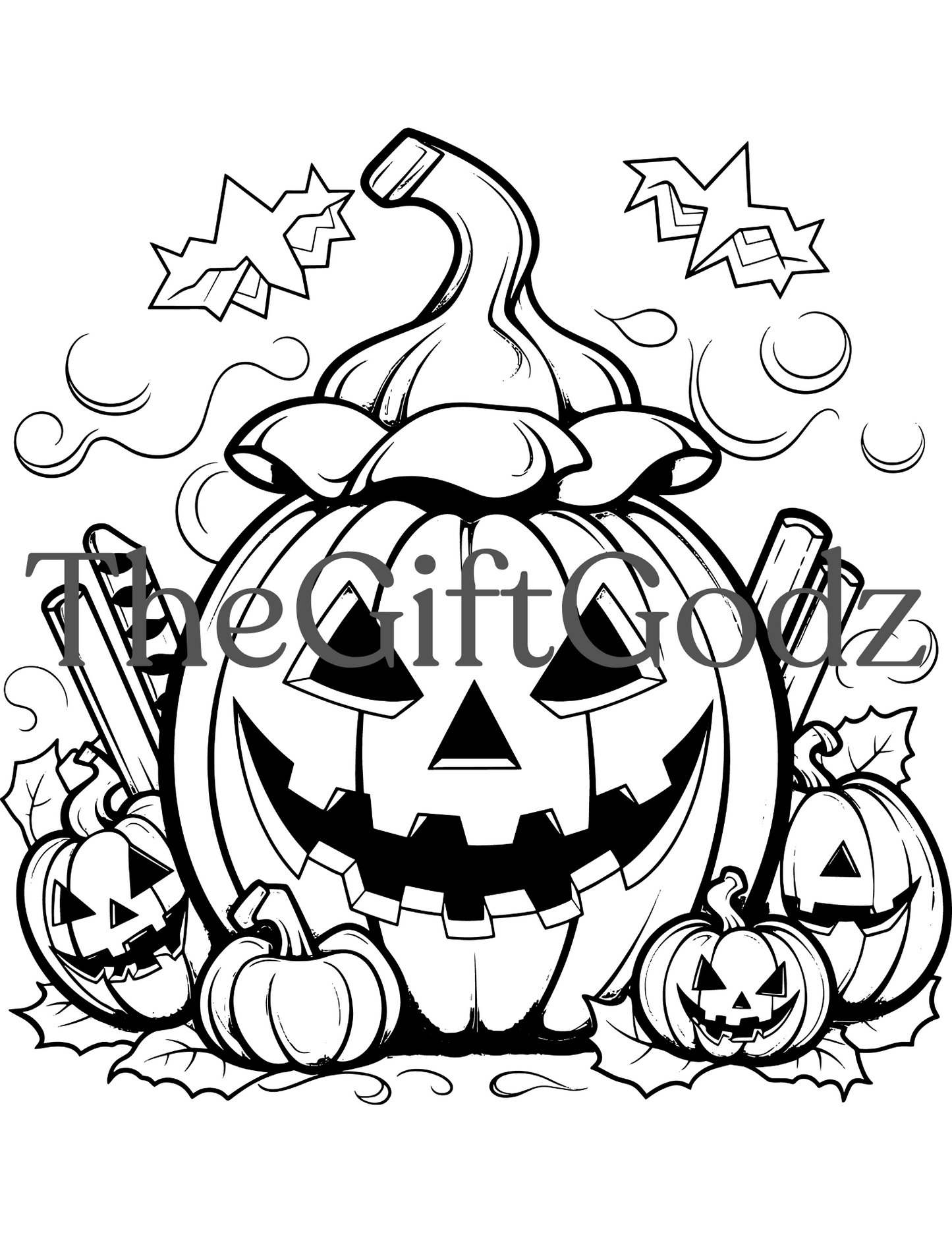 Pumpkin coloring printable digital download