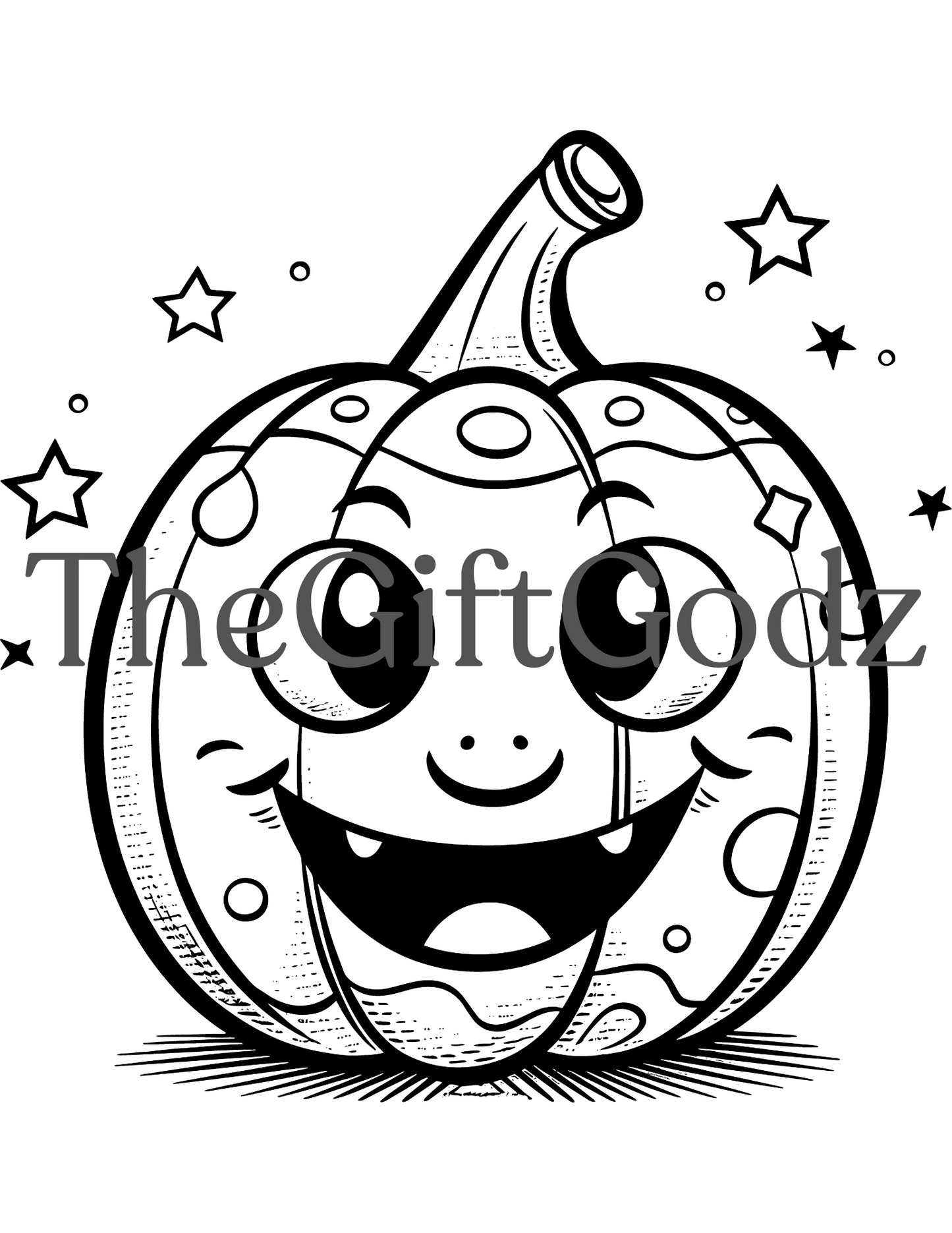 Pumpkin coloring printable digital download