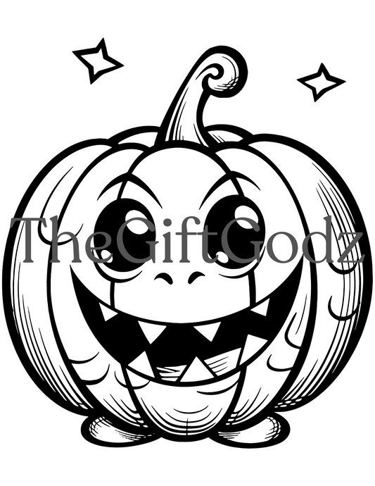 Pumpkin coloring printable digital download