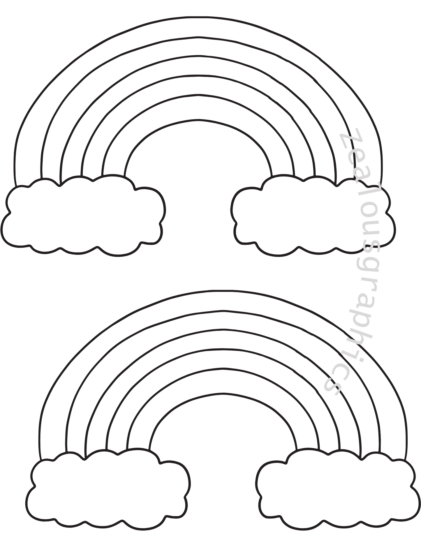 Rainbow coloring page