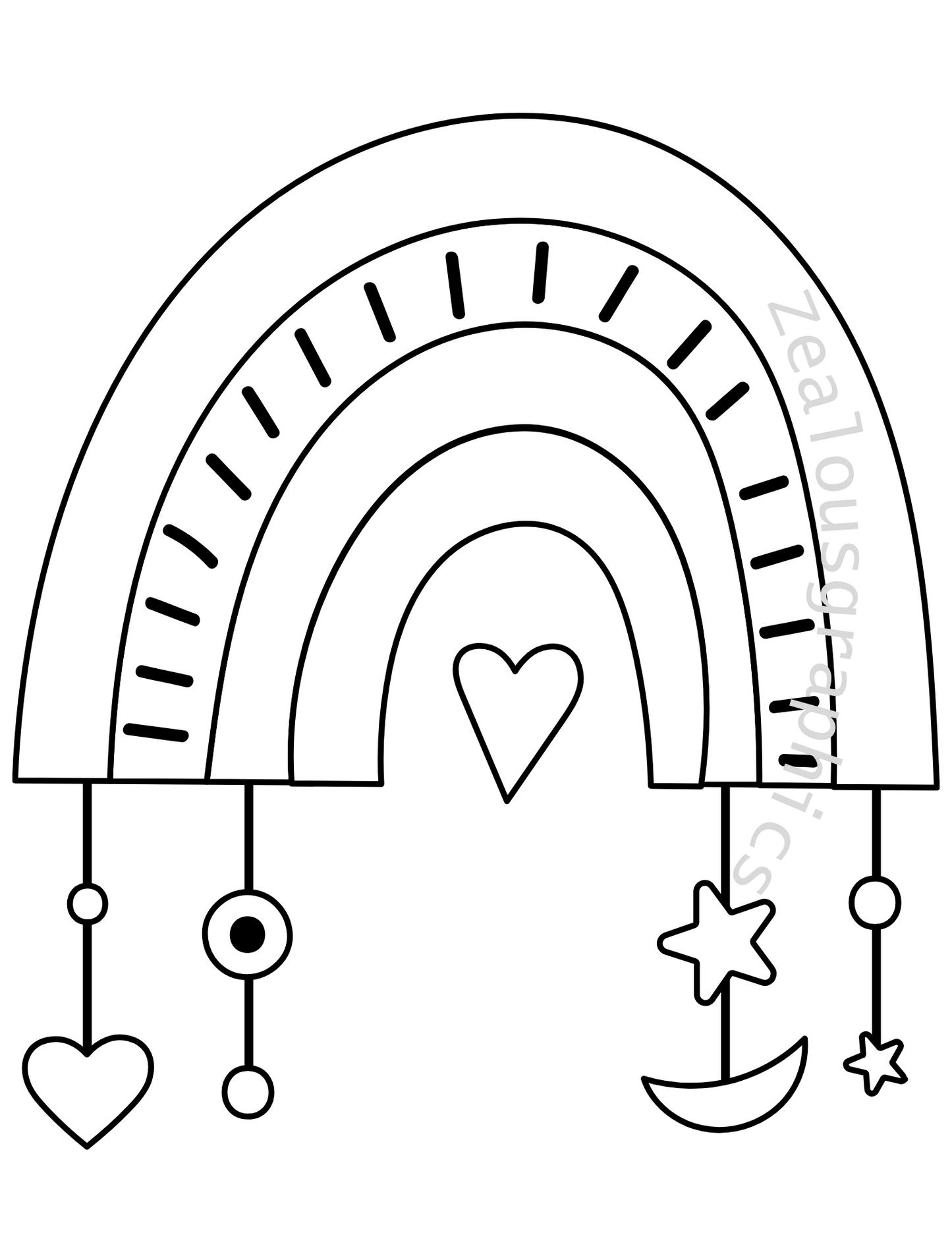 Rainbow coloring page