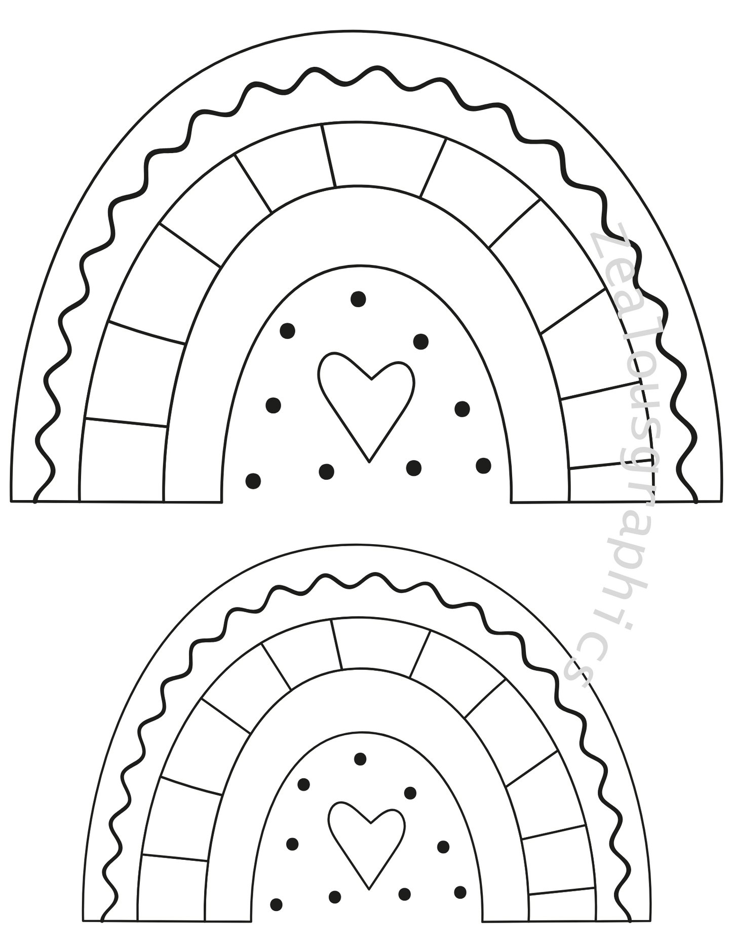 Rainbow coloring page