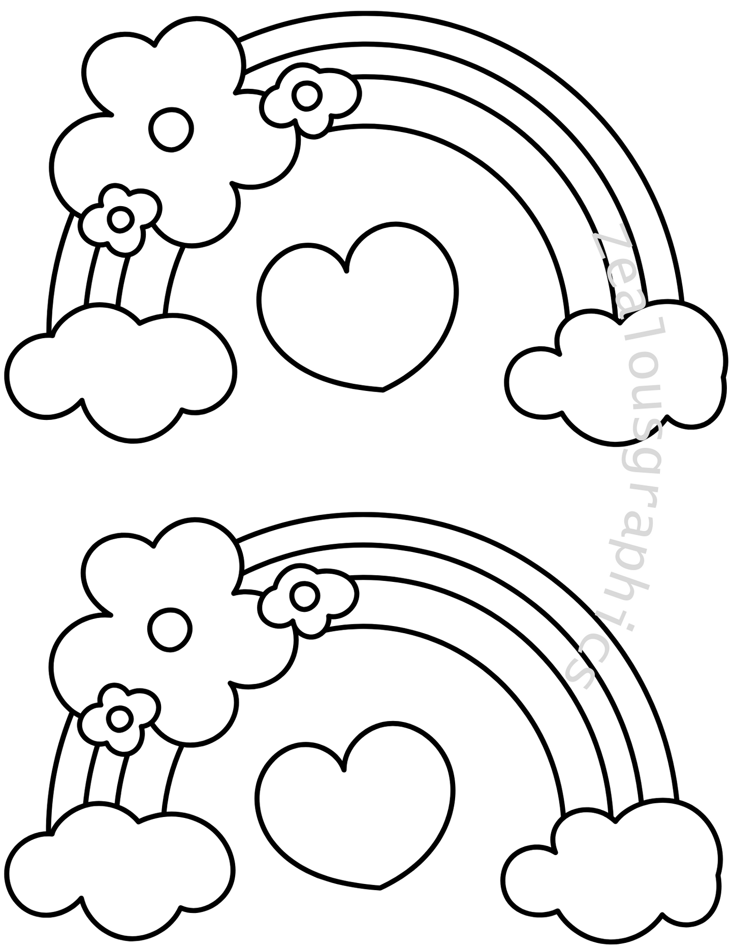 Rainbow coloring page