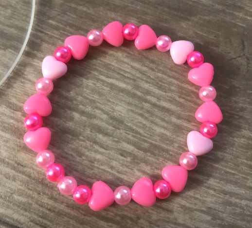 Beaded bracelets sets with heart shaped beads