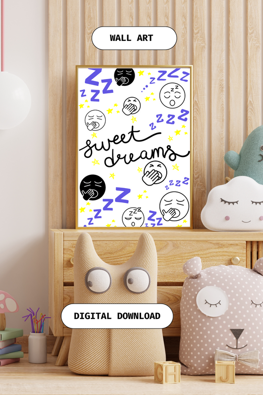 Sweet dreams wall decor digital download 24 x 36 PDF print