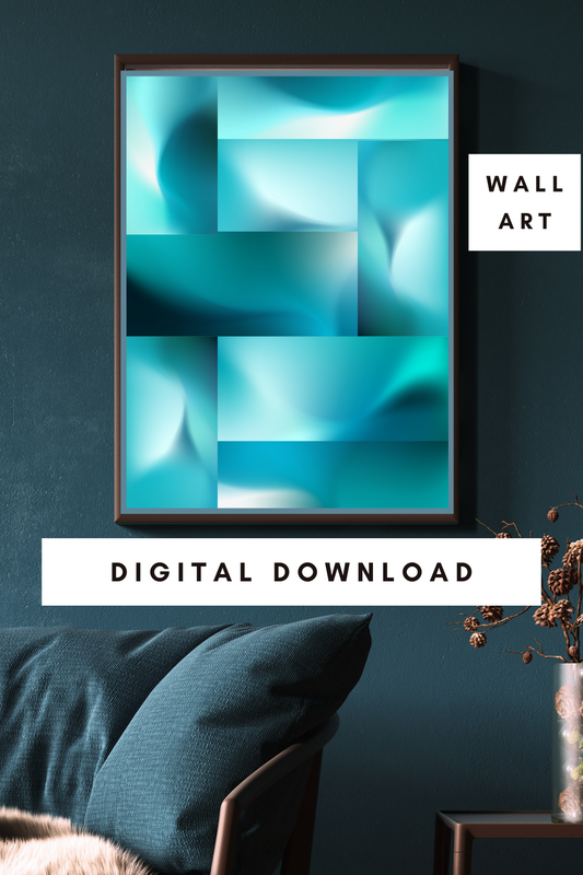 Teal wall decor digital download 24 x 36 PDF print