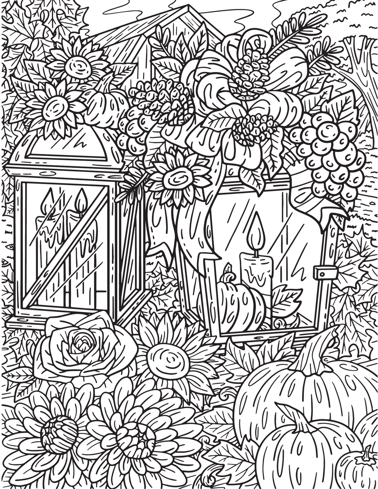 Thanksgiving coloring page digital download