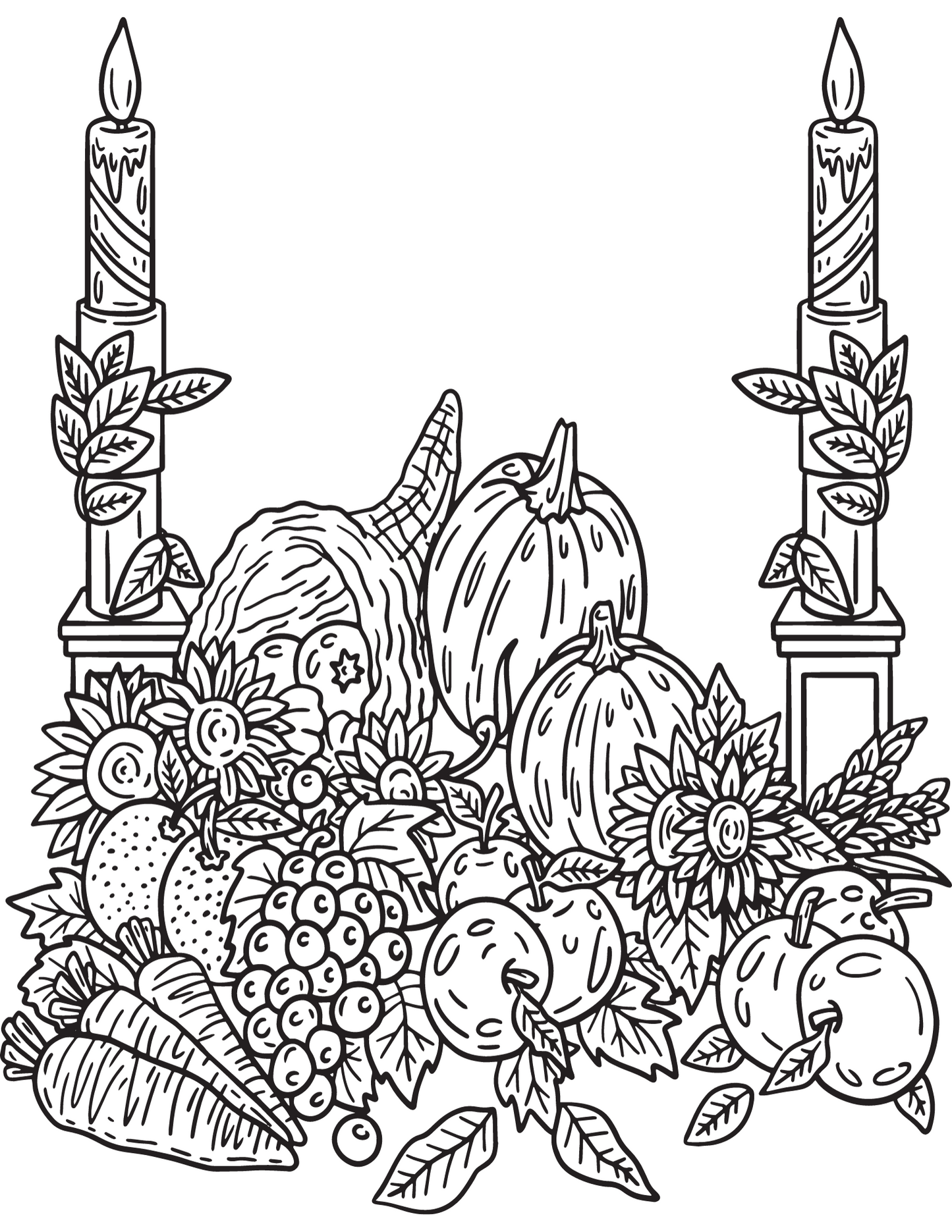 Thanksgiving coloring page digital download