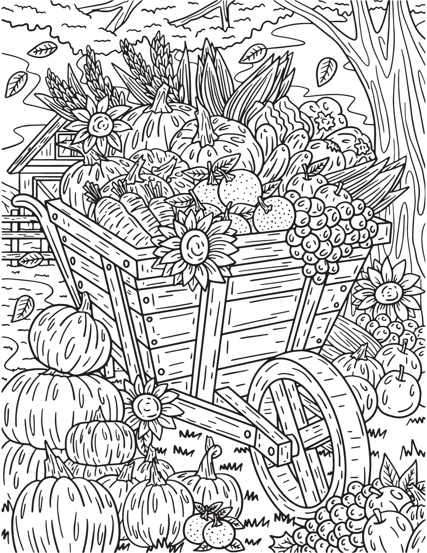 Thanksgiving coloring page digital download