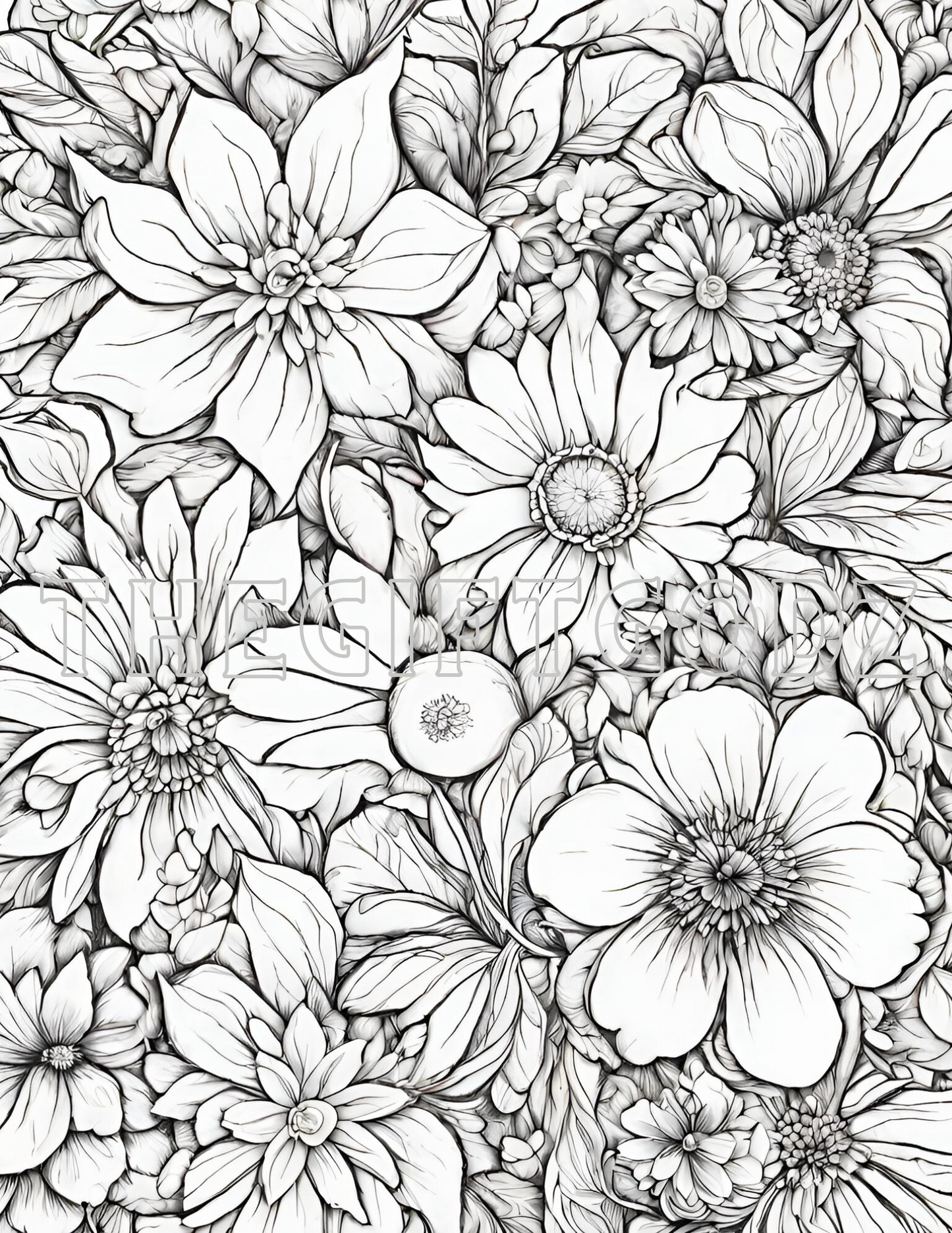 Floral coloring pages printable downloads