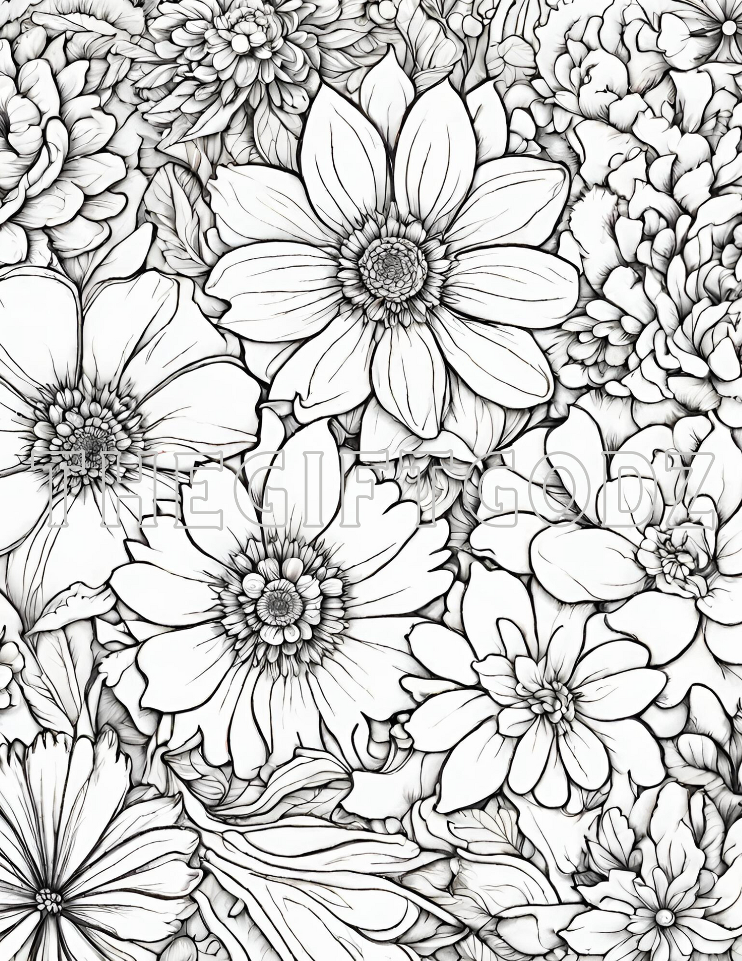 Floral coloring pages printable downloads