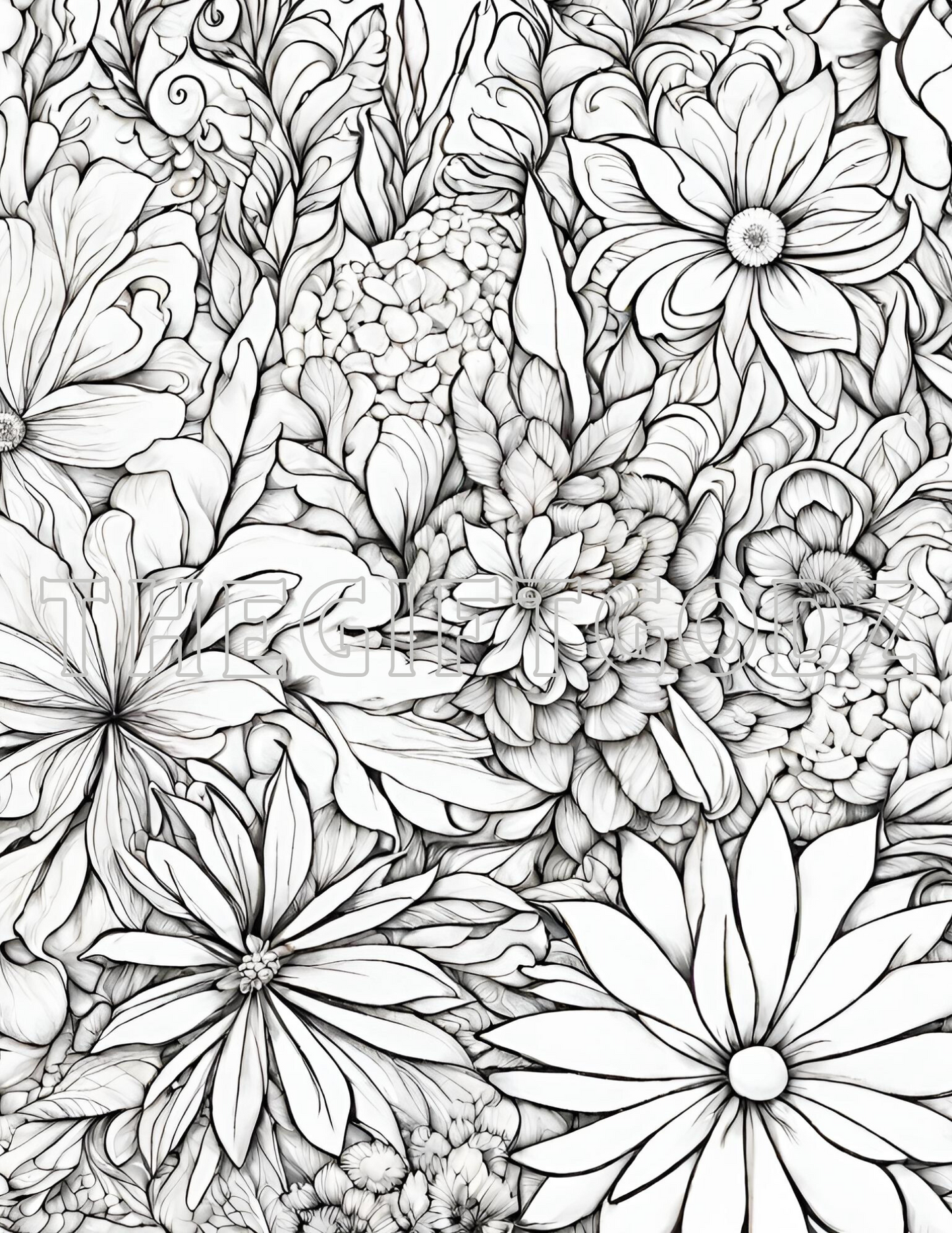 Floral coloring pages printable downloads