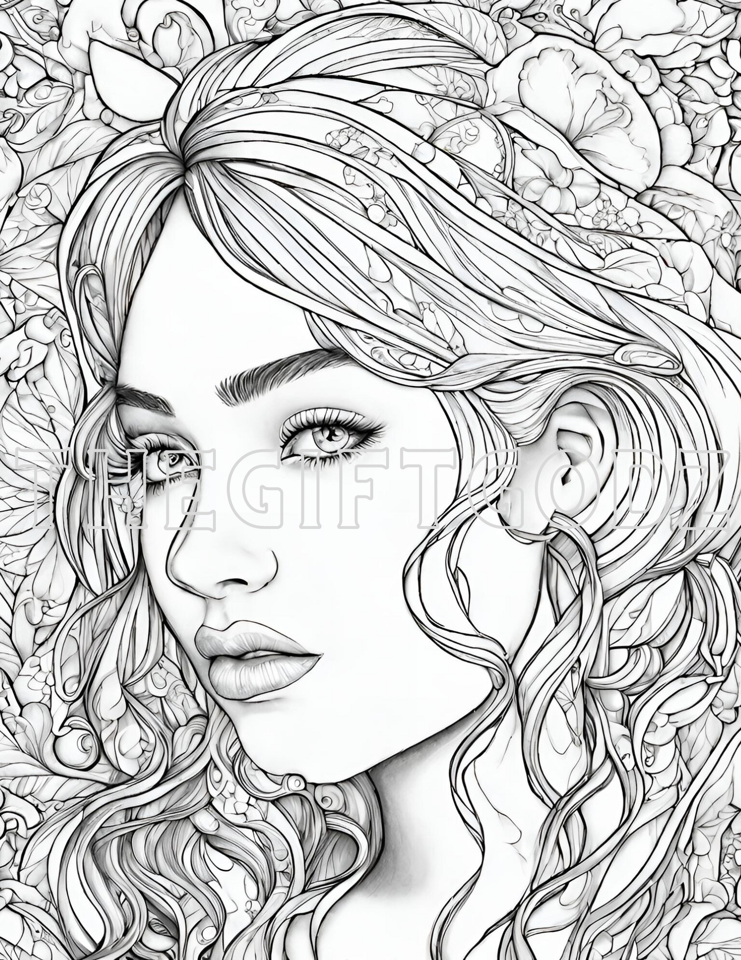 AI generated art adult coloring pages