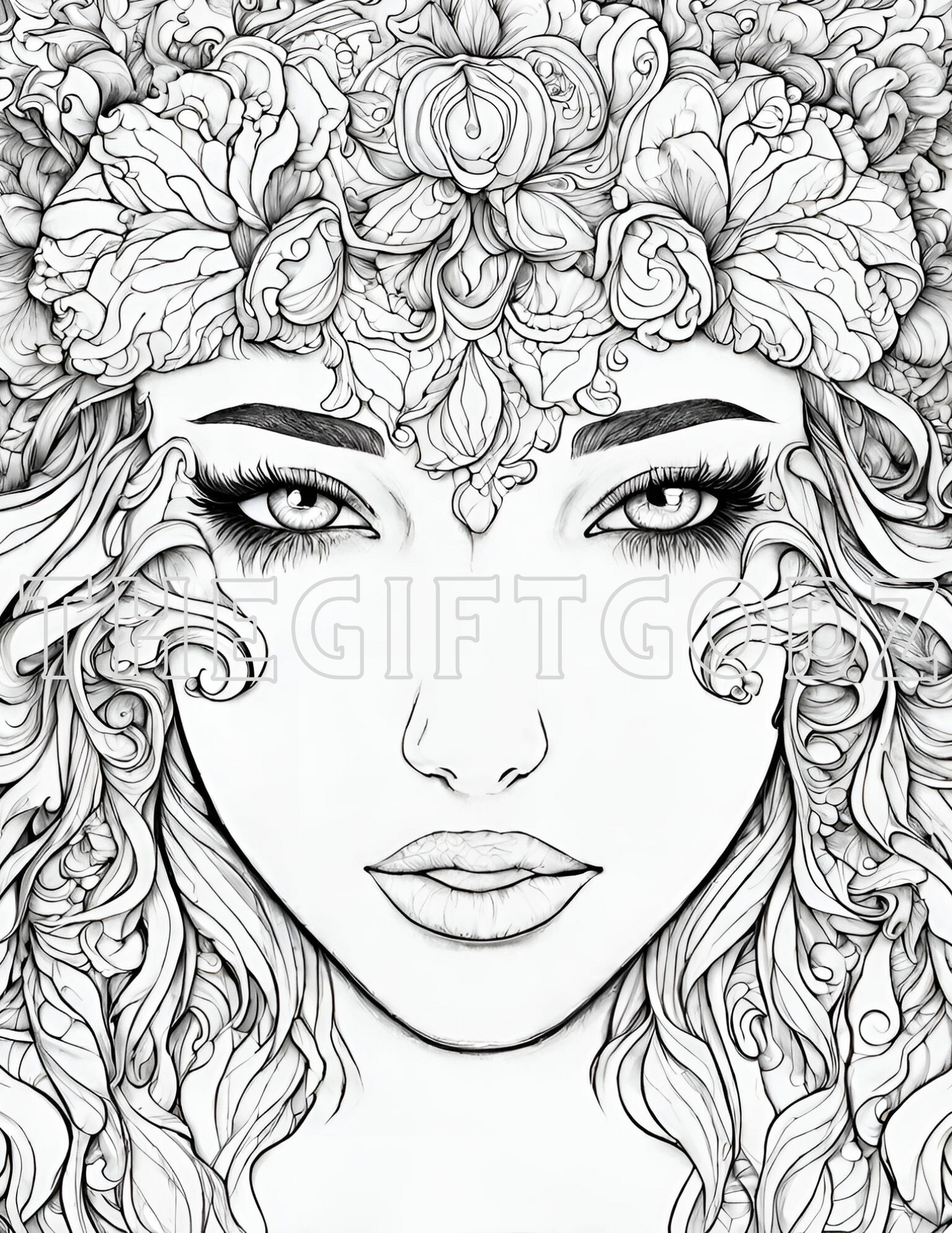 AI generated art adult coloring pages