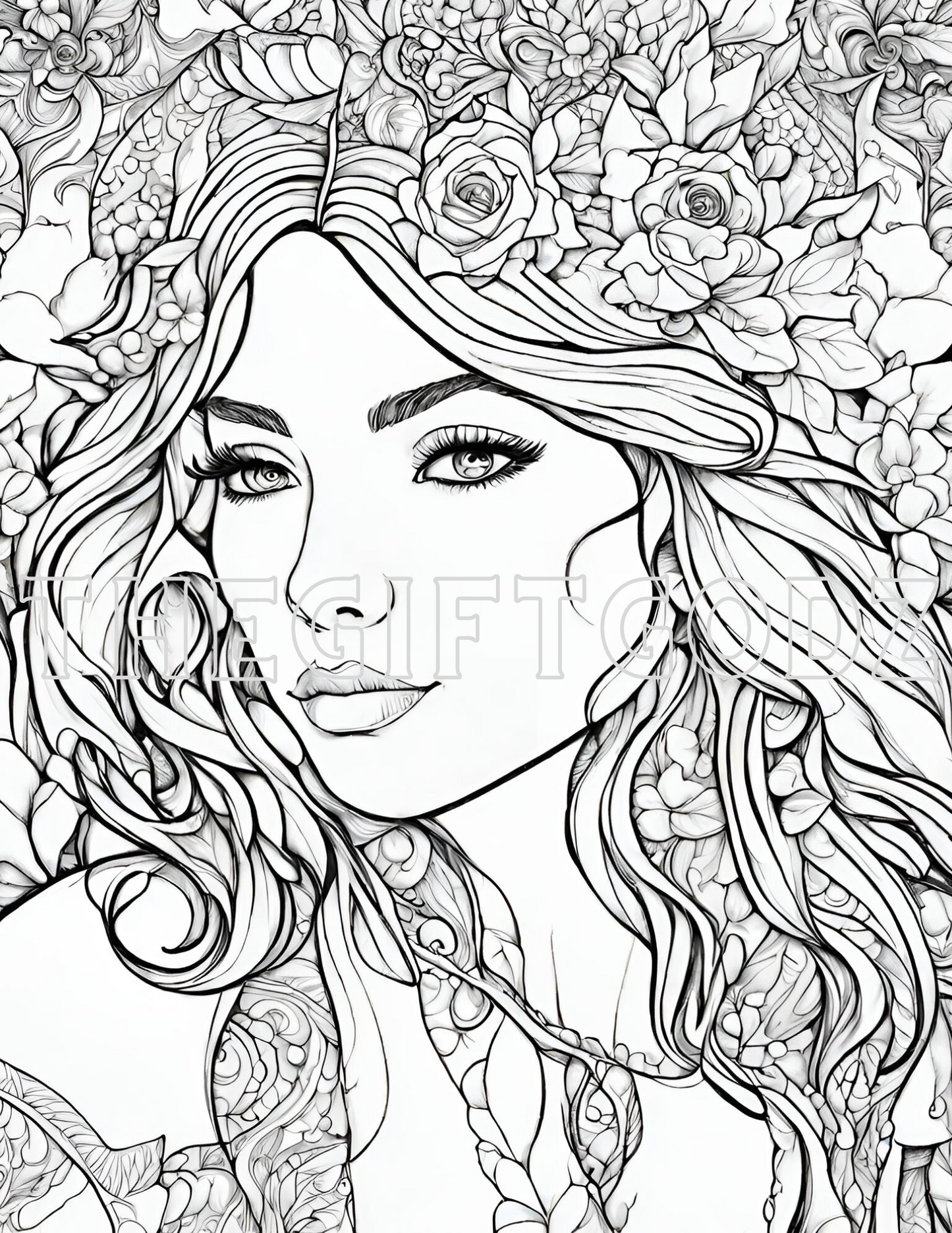 AI generated art adult coloring pages