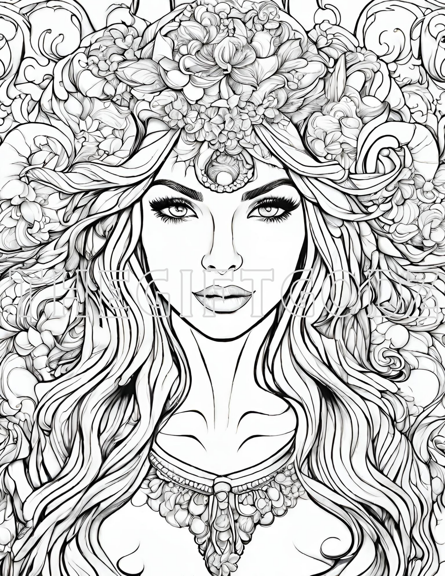 AI generated art adult coloring pages