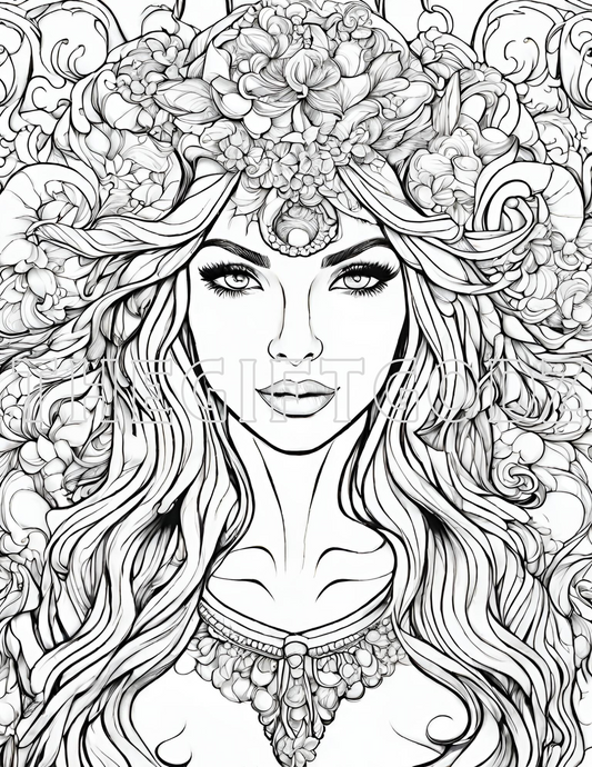 AI generated art adult coloring pages