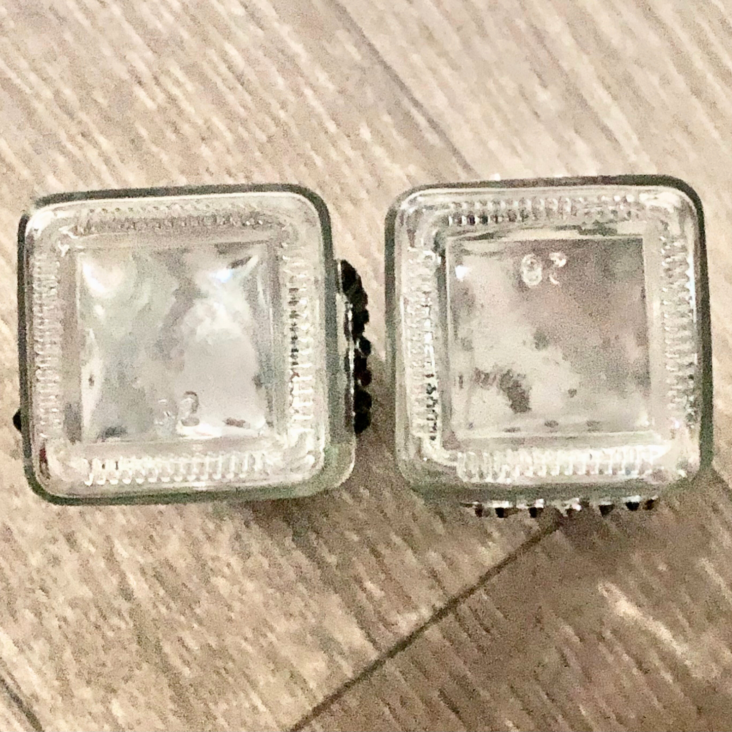 Salt and pepper shakers with flatback rhinestones