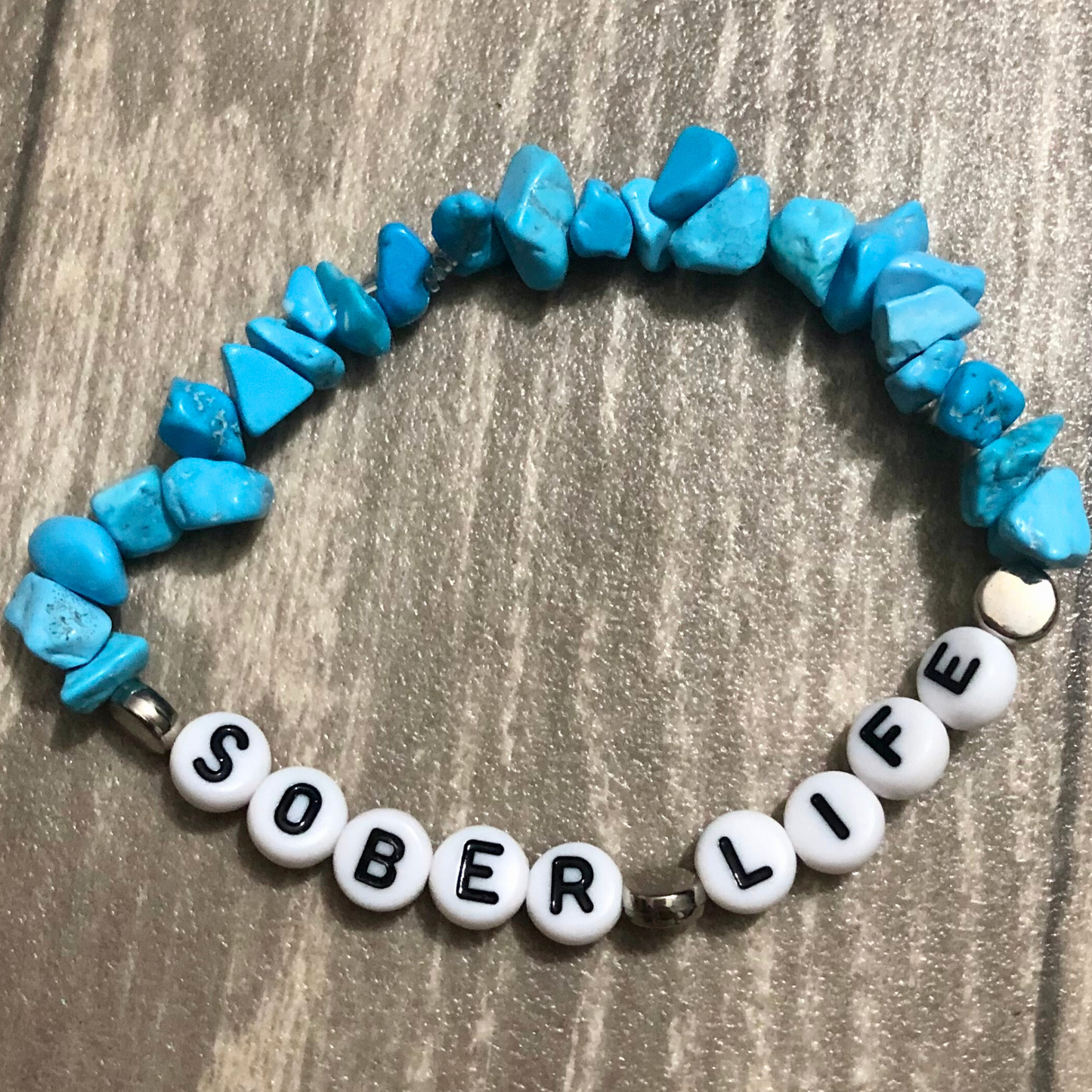 Sober life handmade beaded stretch bracelet available now