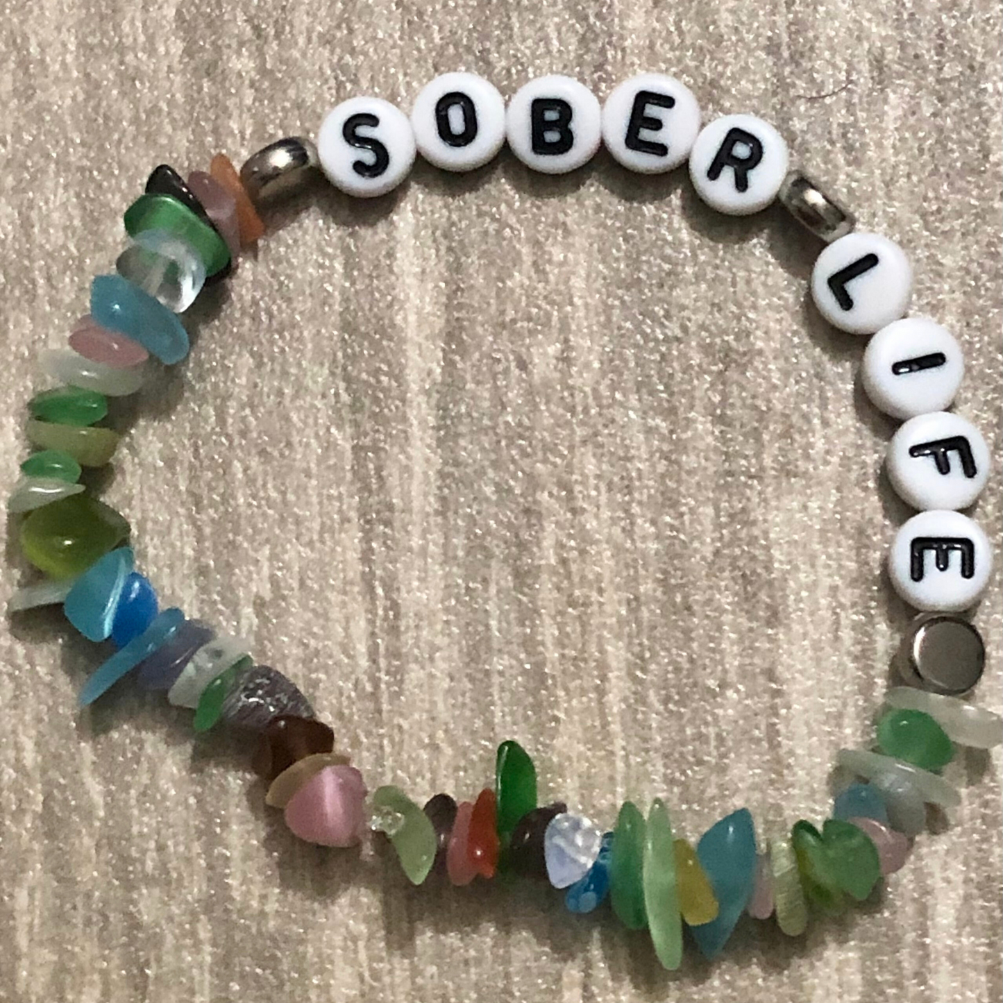 Sober life handmade beaded stretch bracelet available now