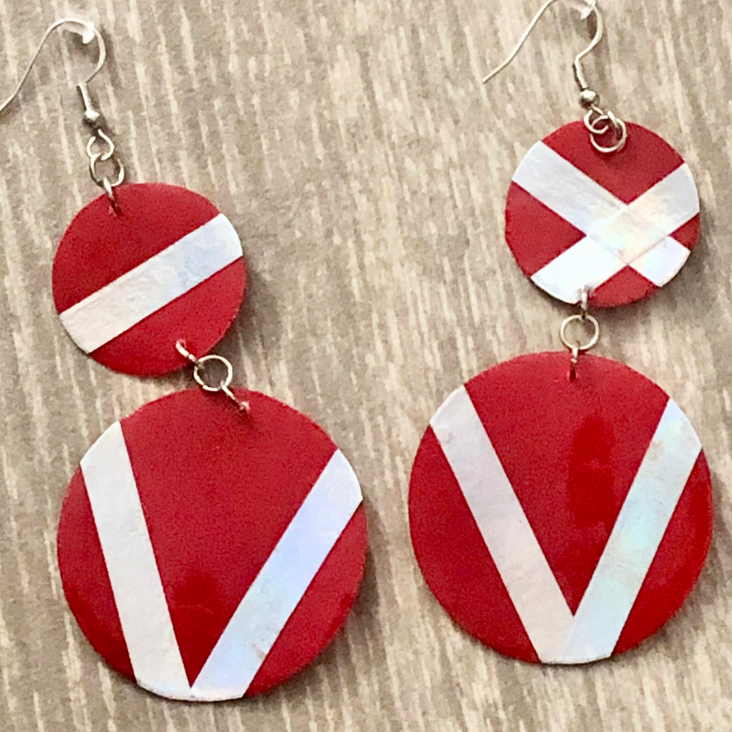 Handmade Red and Silver Earrings Set available now limited quantities available