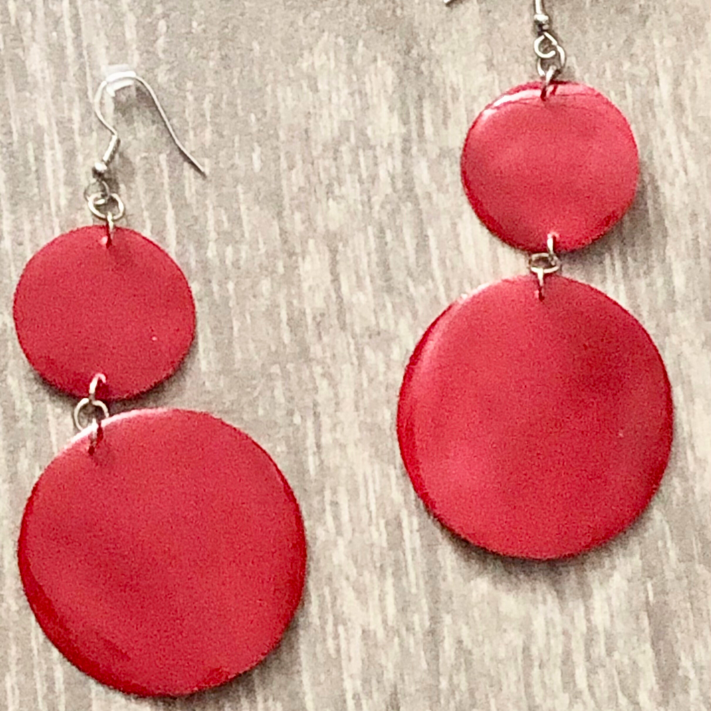 Handmade Red and Silver Earrings Set available now limited quantities available