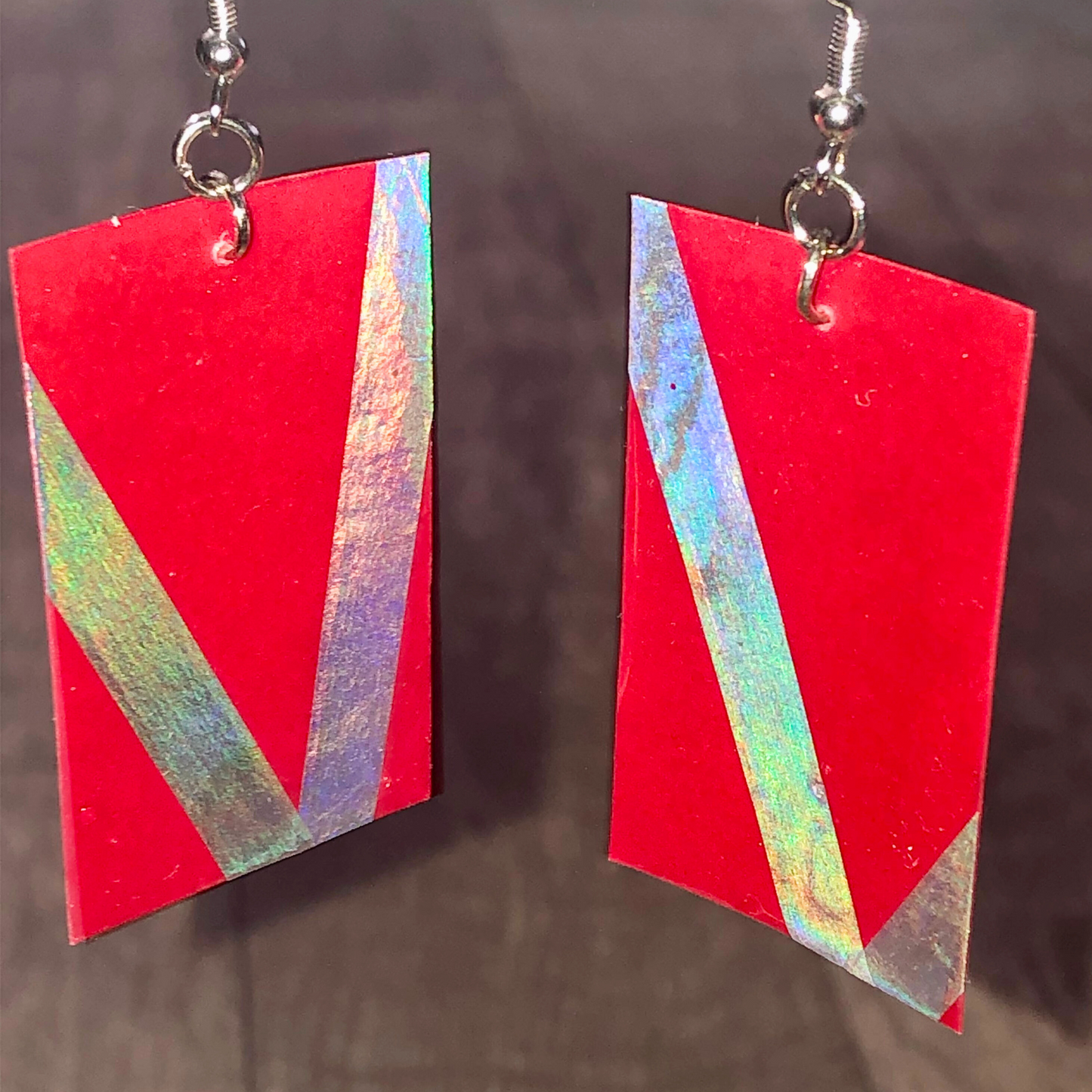 Handmade Red and Silver Earrings Set available now limited quantities available