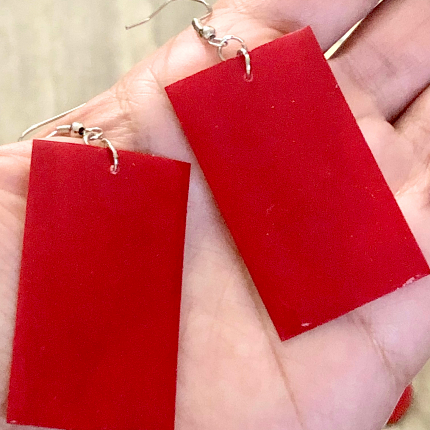 Handmade Red and Silver Earrings Set available now limited quantities available