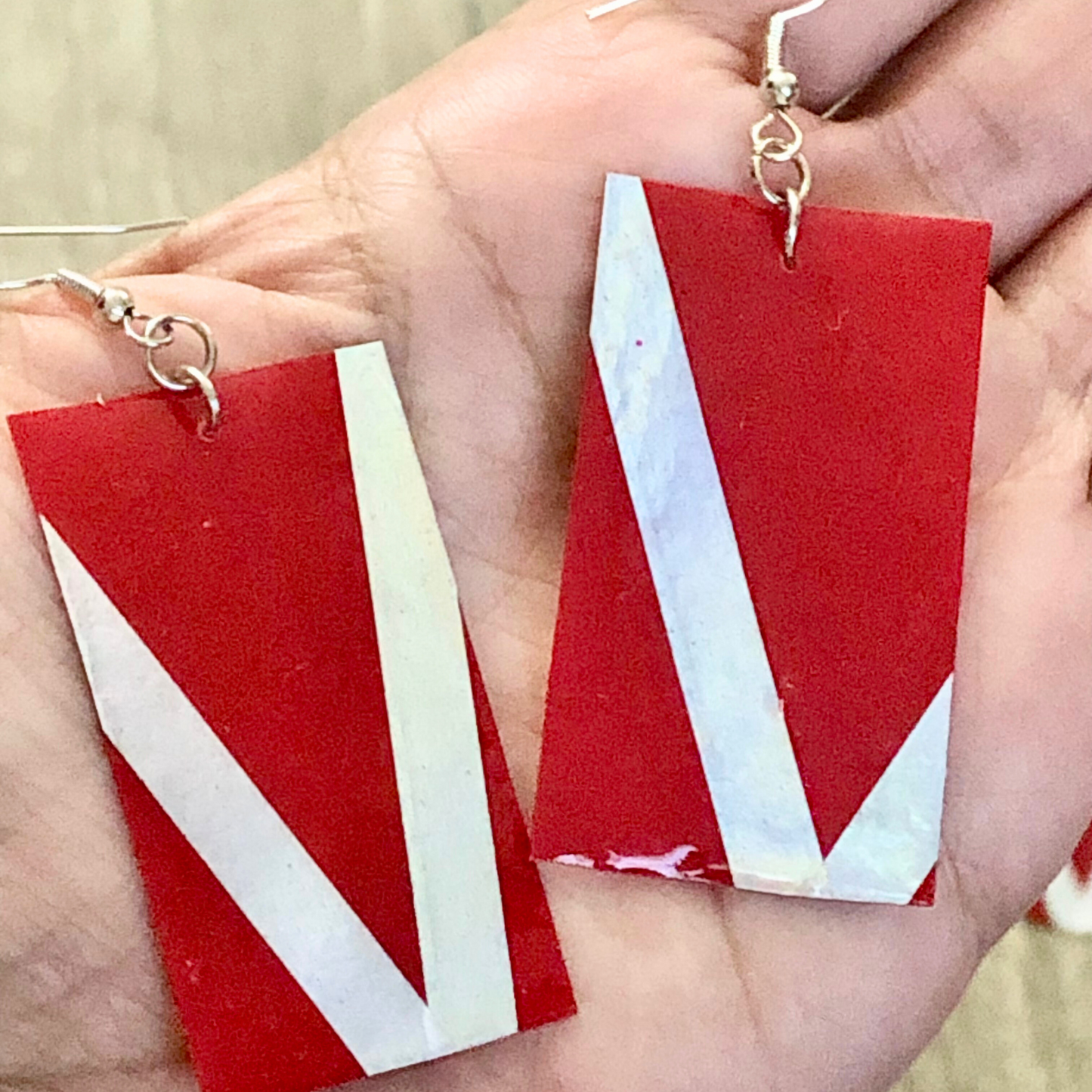 Handmade Red and Silver Earrings Set available now limited quantities available