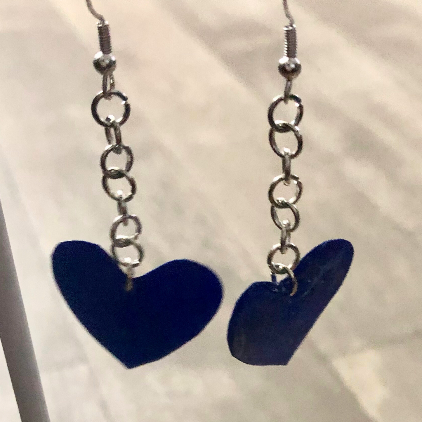 Heart drop earrings handmade ready to ship now