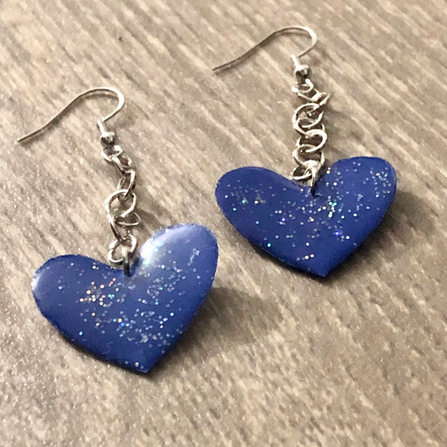 Heart drop earrings handmade ready to ship now