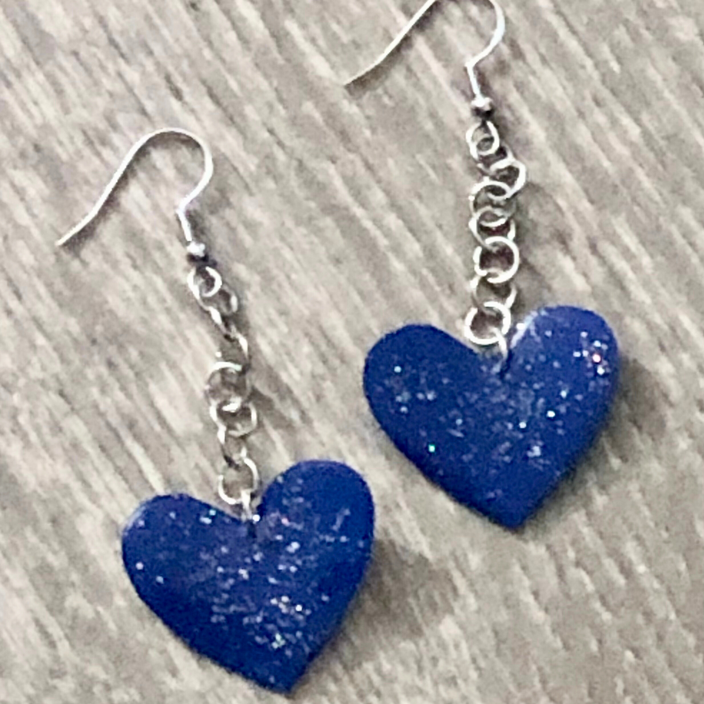 Heart drop earrings handmade ready to ship now