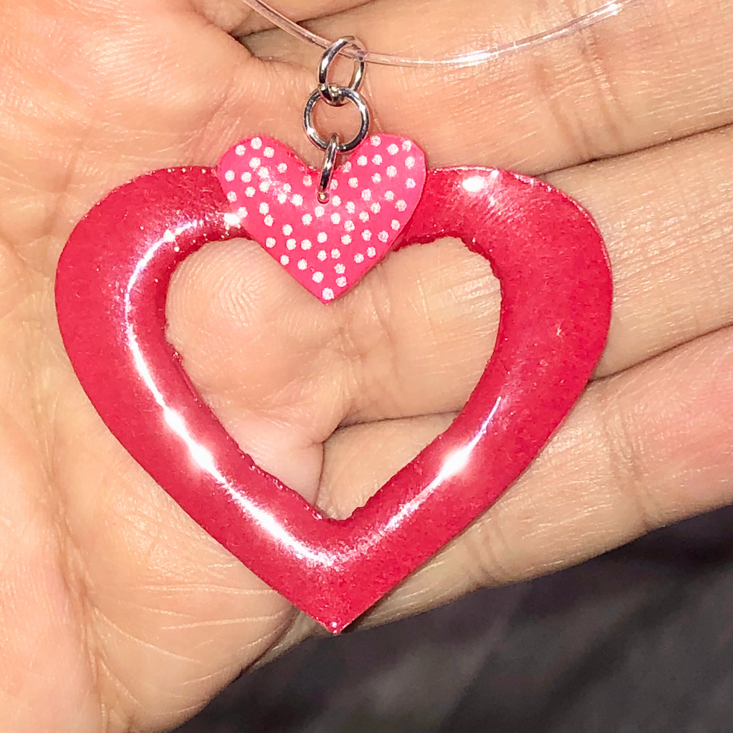 Red heart necklace handmade with love available now