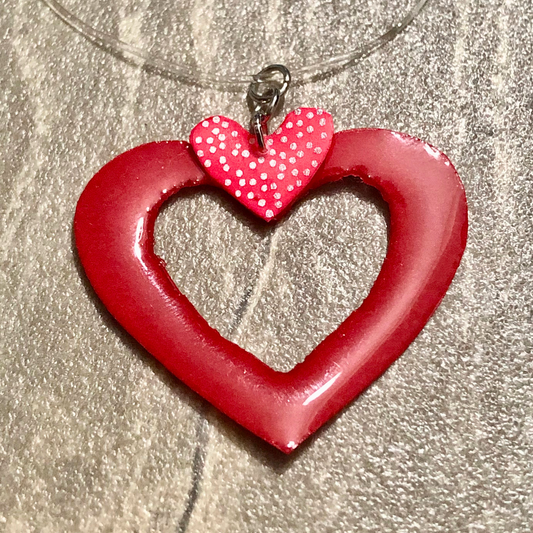 Red heart necklace handmade with love available now