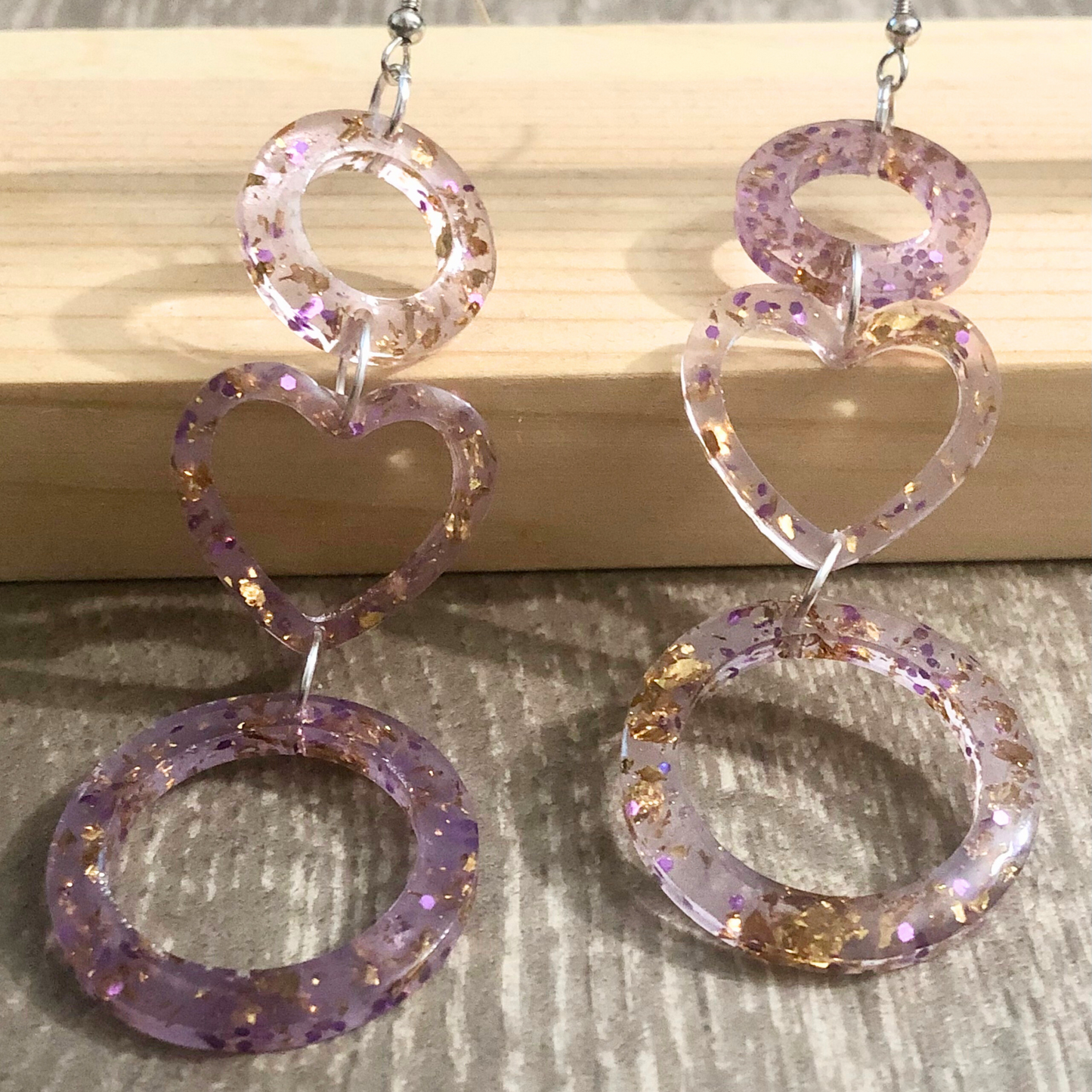 Purple gold jewelry uv clear resin