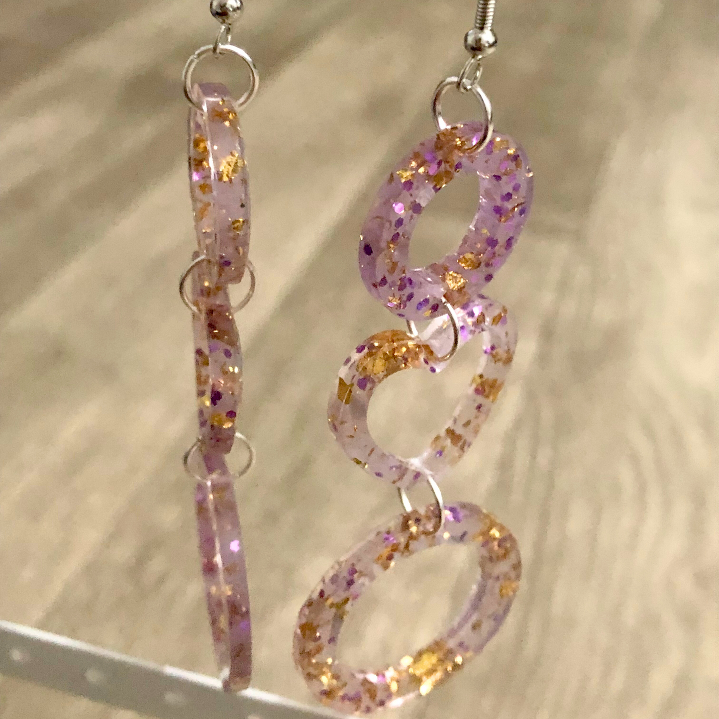 Purple gold jewelry uv clear resin