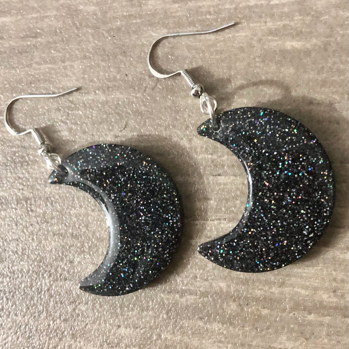 Moon earrings handmade with UV resin set of 4