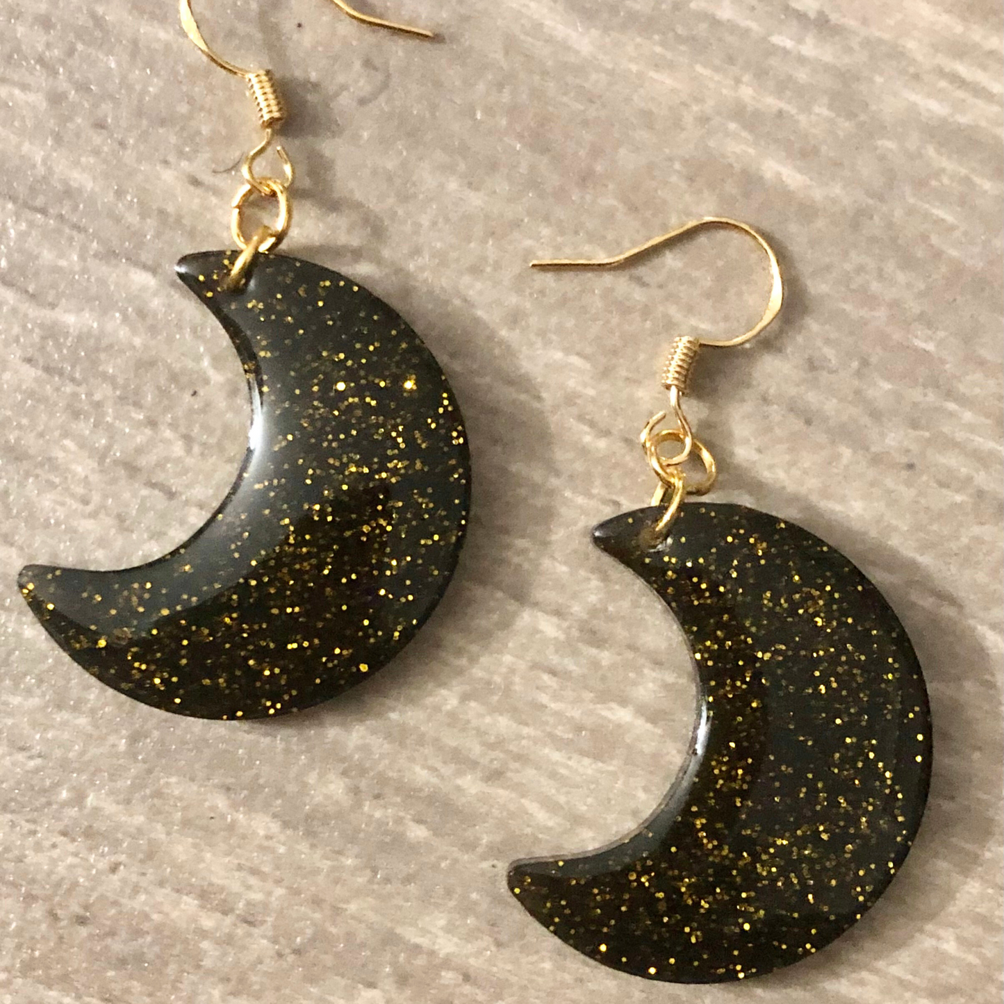 Moon earrings handmade with UV resin set of 4