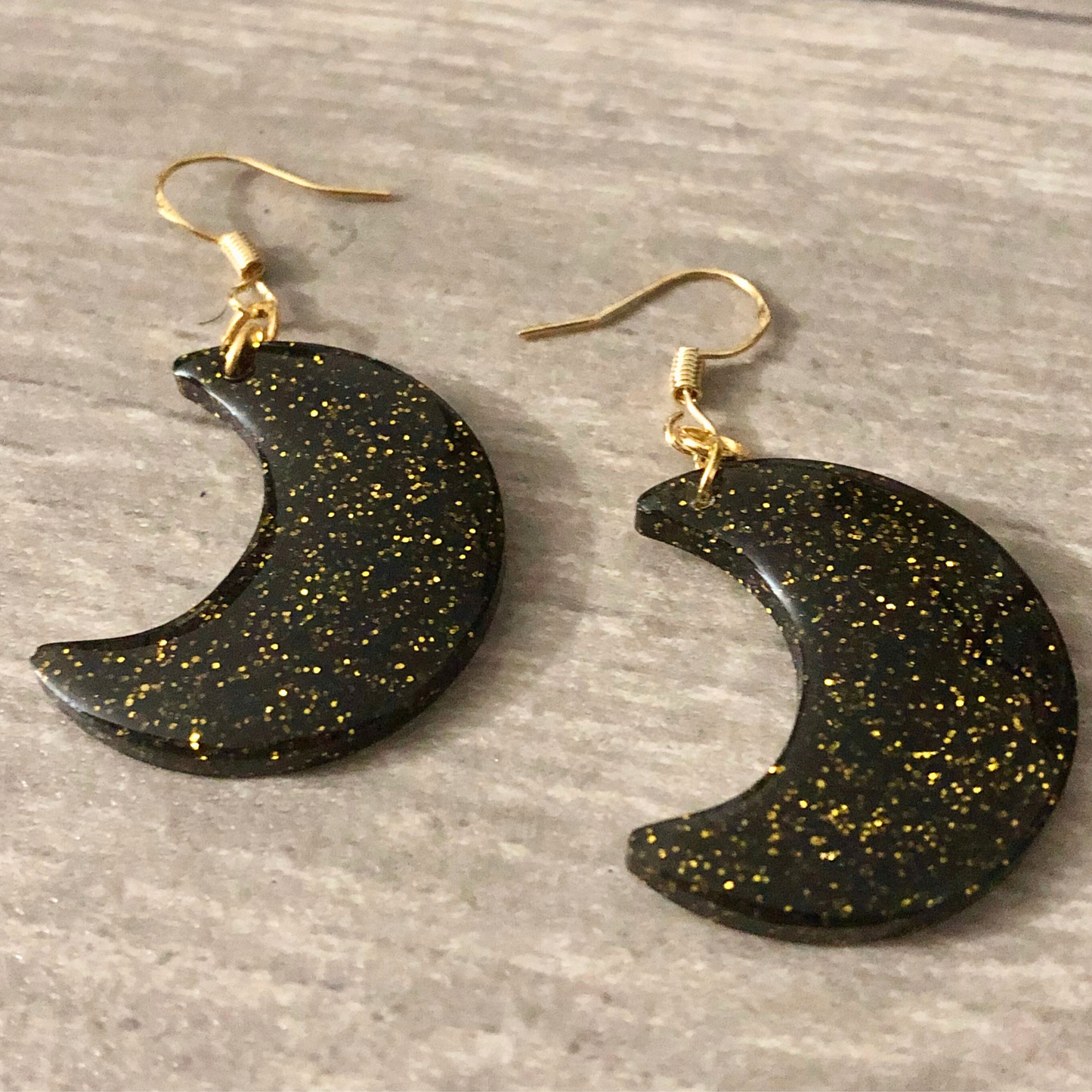 Moon earrings handmade with UV resin set of 4