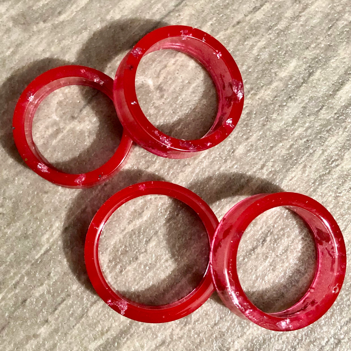 UV Resin handmade rings set of 4