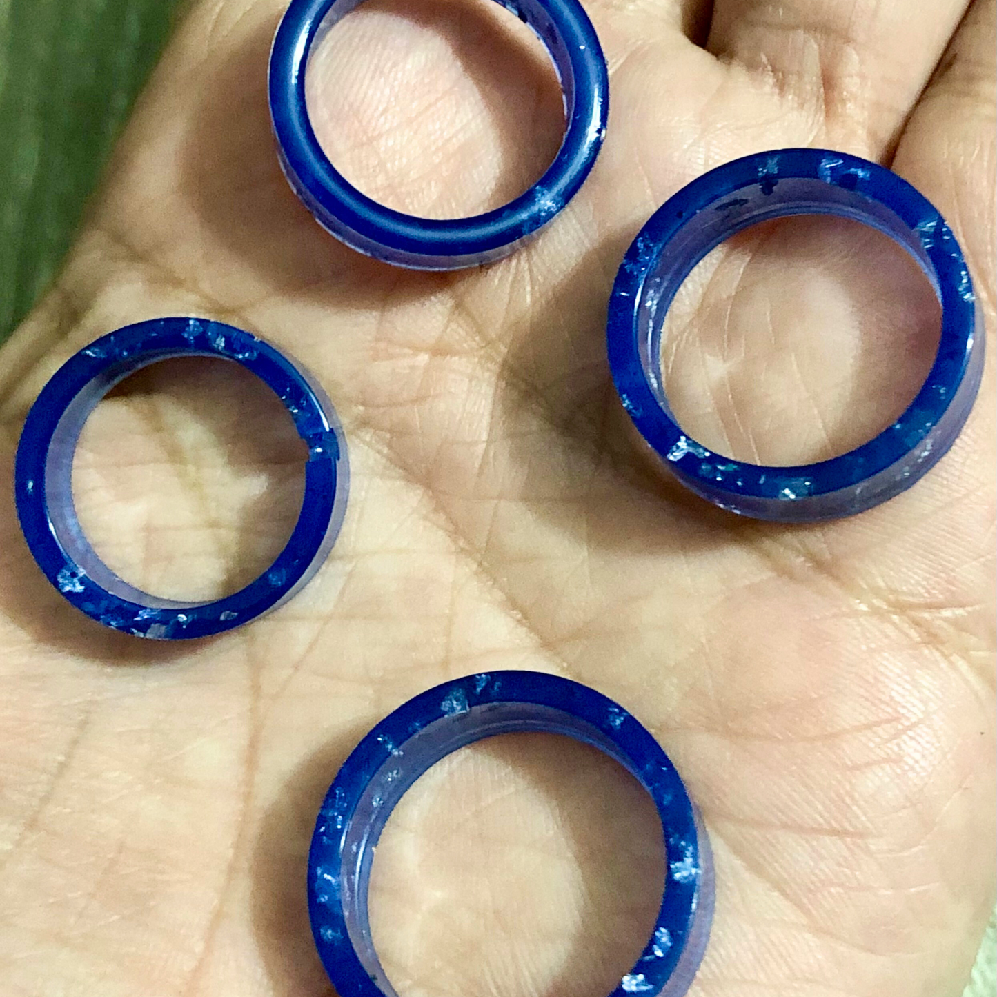 UV Resin handmade rings set of 4