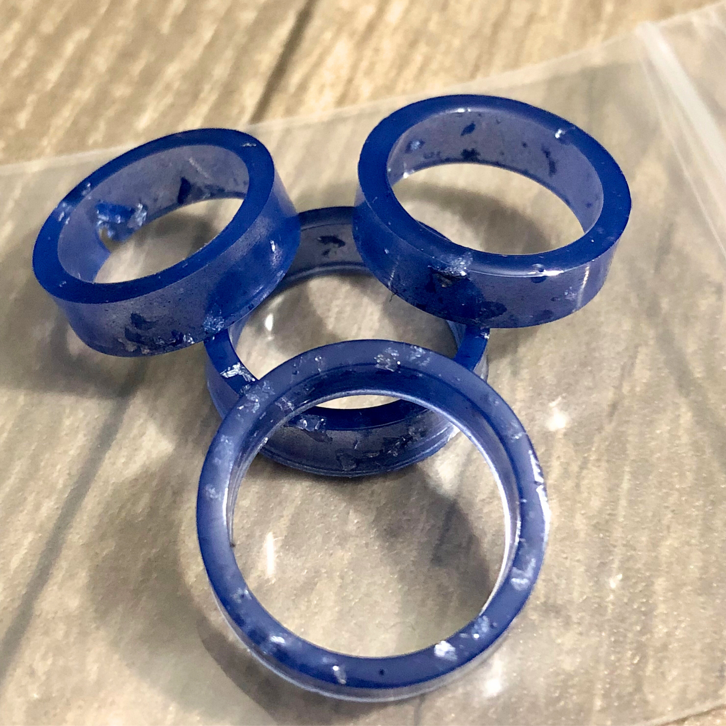 UV Resin handmade rings set of 4