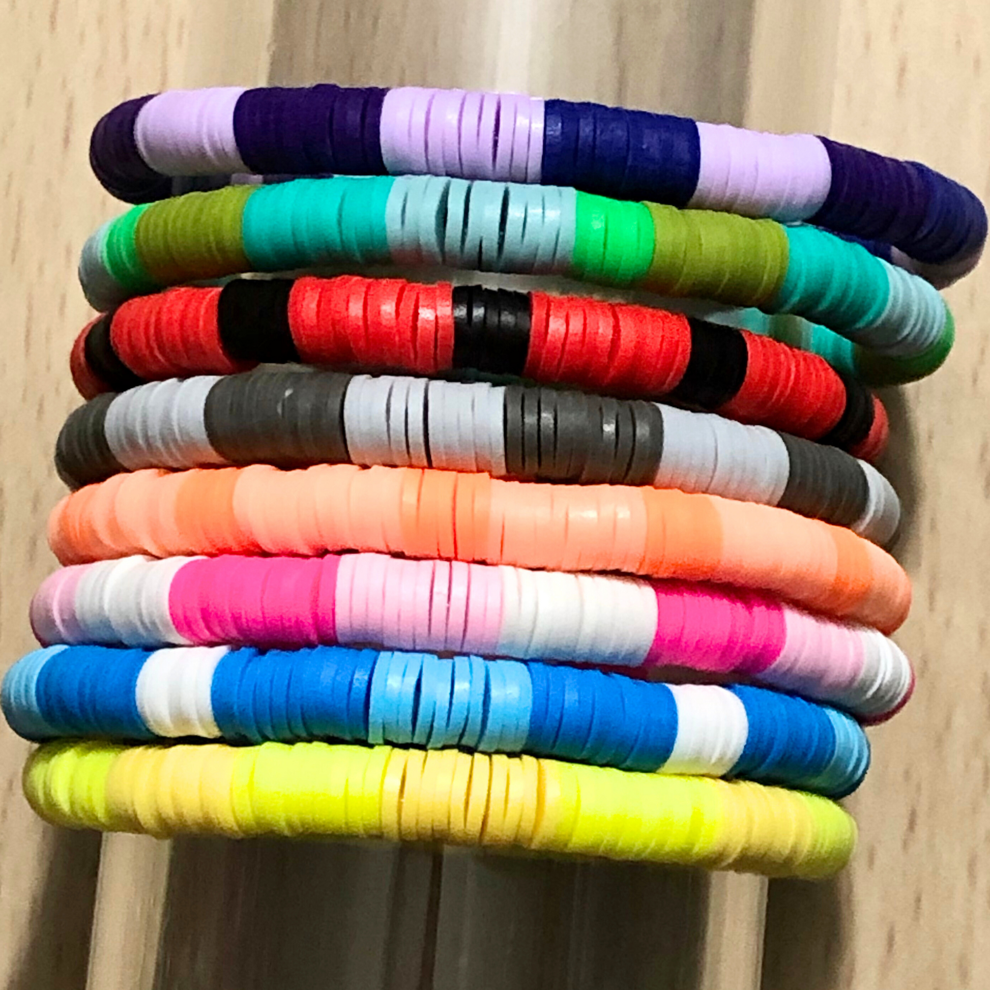 Preppy bracelets handmade with clay beads – TheGiftGodz