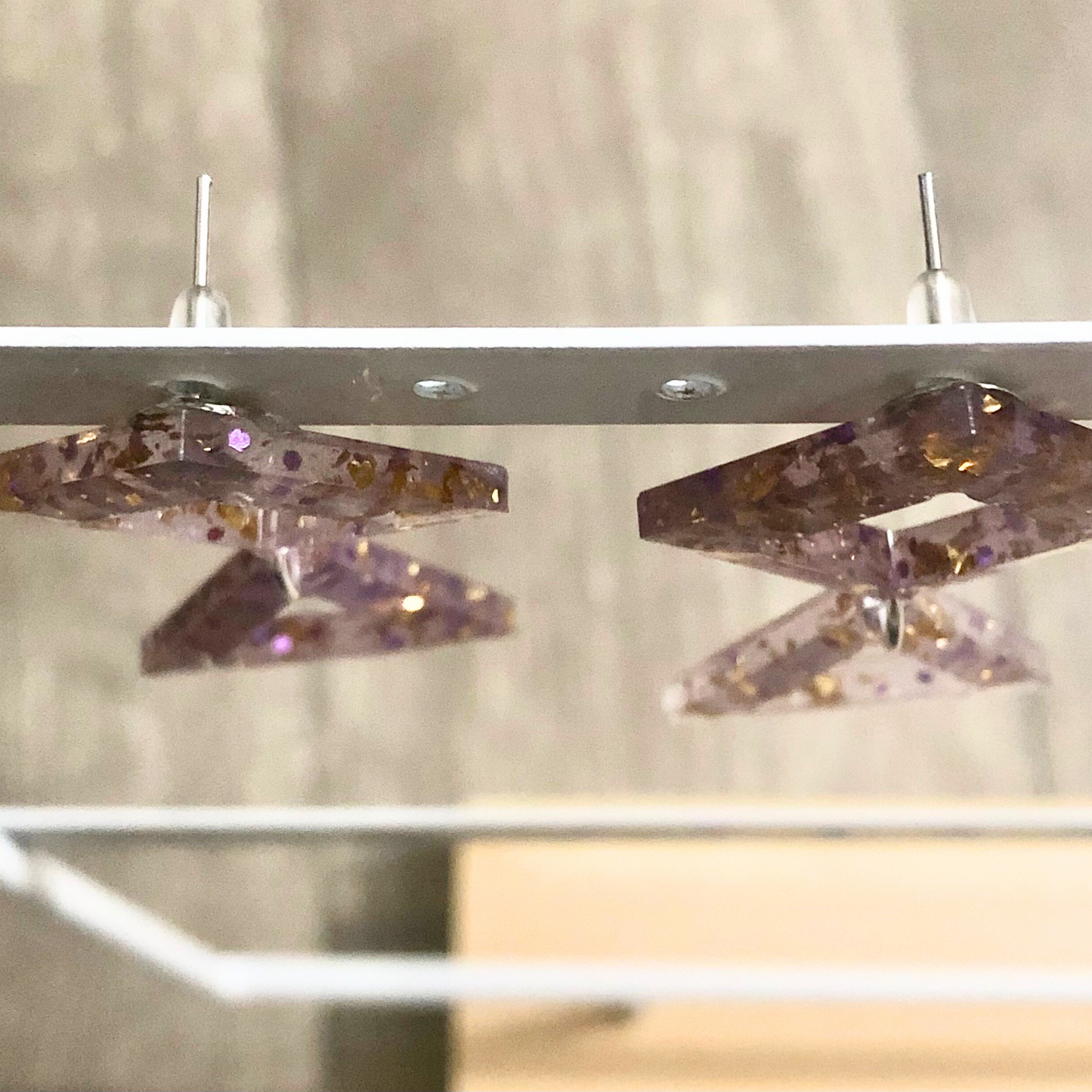 Purple gold jewelry uv clear resin