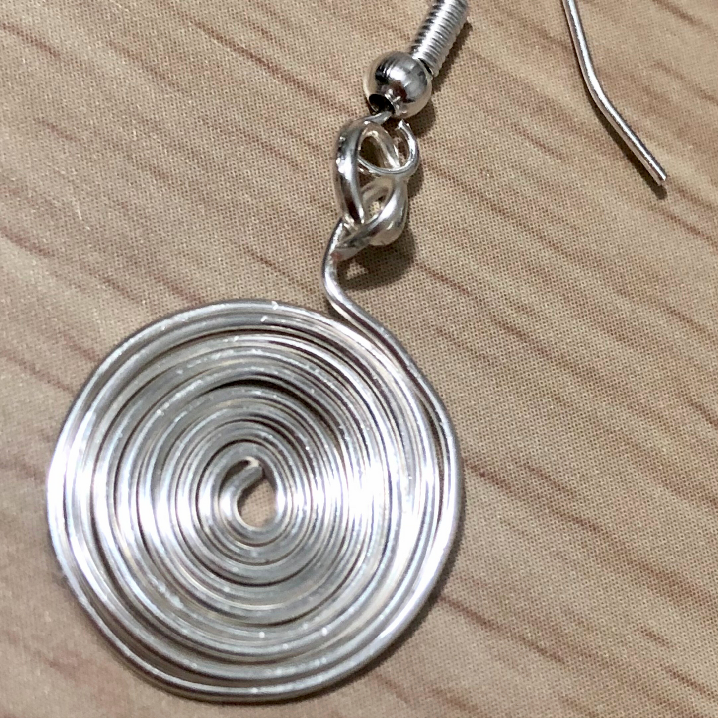 Spiral earrings handmade with silver wire