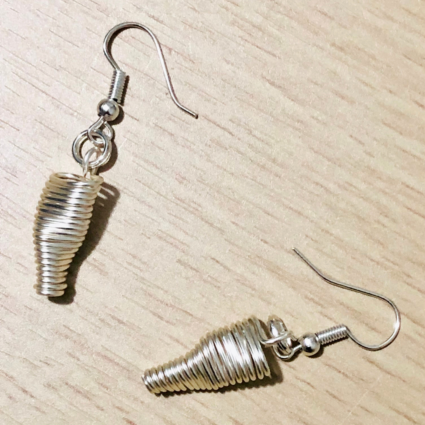 Tornado earrings handmade with silver wire available now